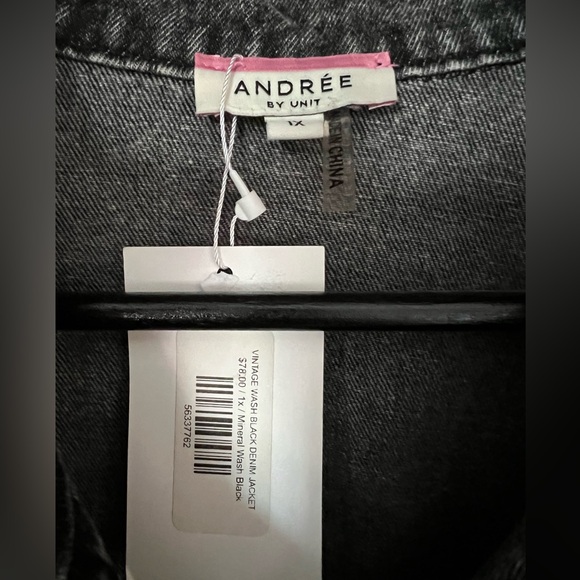 Andree by Unit Vintage Wash Denim Jacket 1X - Picture 4 of 5